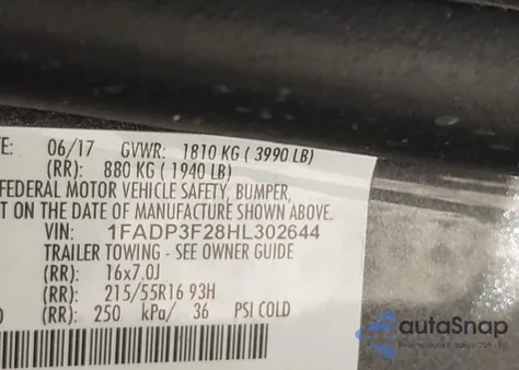 2017 Ford Focus Se из США, поврежденный, VIN 1FADP3F28HL302644